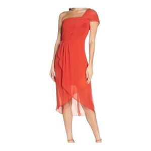 NWT Cooper St. Saffron One Shoulder Crepe Cocktail Dress